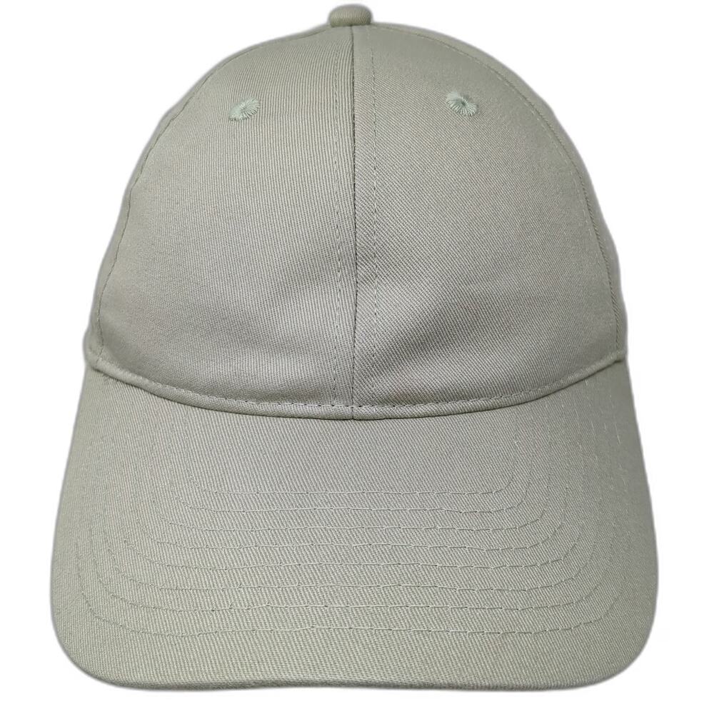 H&M Baseball Cap Green OSFM Plain Cotton Adjustable Slideback Hat Solid Blank